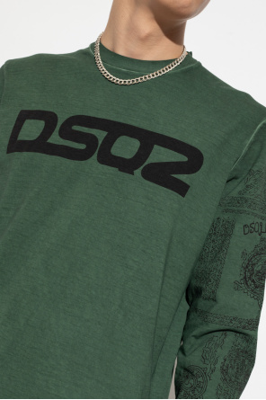 Dsquared2 T-shirt leather z długimi rękawami