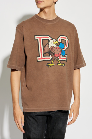 Dsquared2 Alexander McQueen embroidered logo padded T-shirt