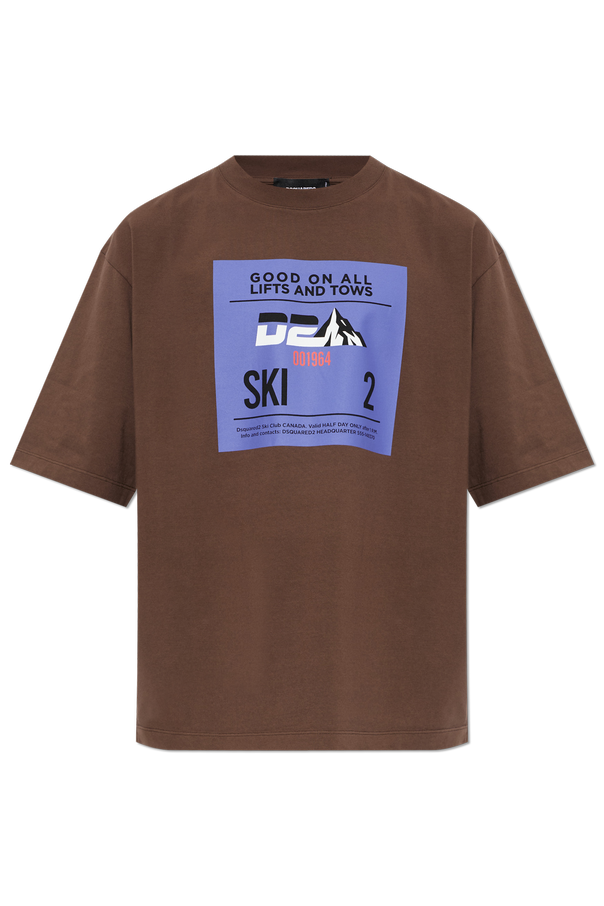 Dsquared2 Bawełniany t-shirt z nadrukiem