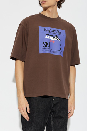Dsquared2 Bawełniany t-shirt z nadrukiem