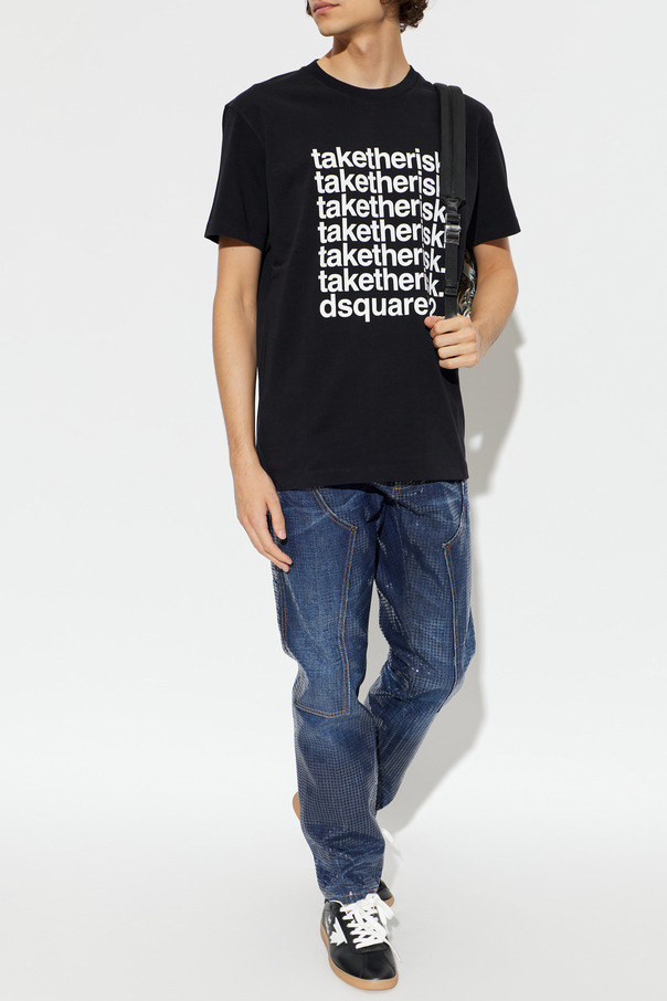 Dsquared2 Camiseta de algodón con estampado