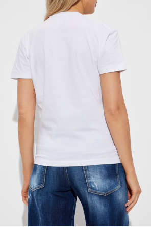Dsquared2 Camiseta con estampado y aplicaciones brillantes