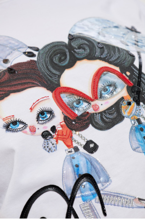 Dsquared2 Camiseta con estampado y aplicaciones brillantes