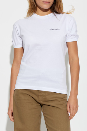 Dsquared2 Bawełniany t-shirt z bufiastymi rękawami