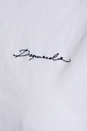 Dsquared2 Bawełniany t-shirt z bufiastymi rękawami
