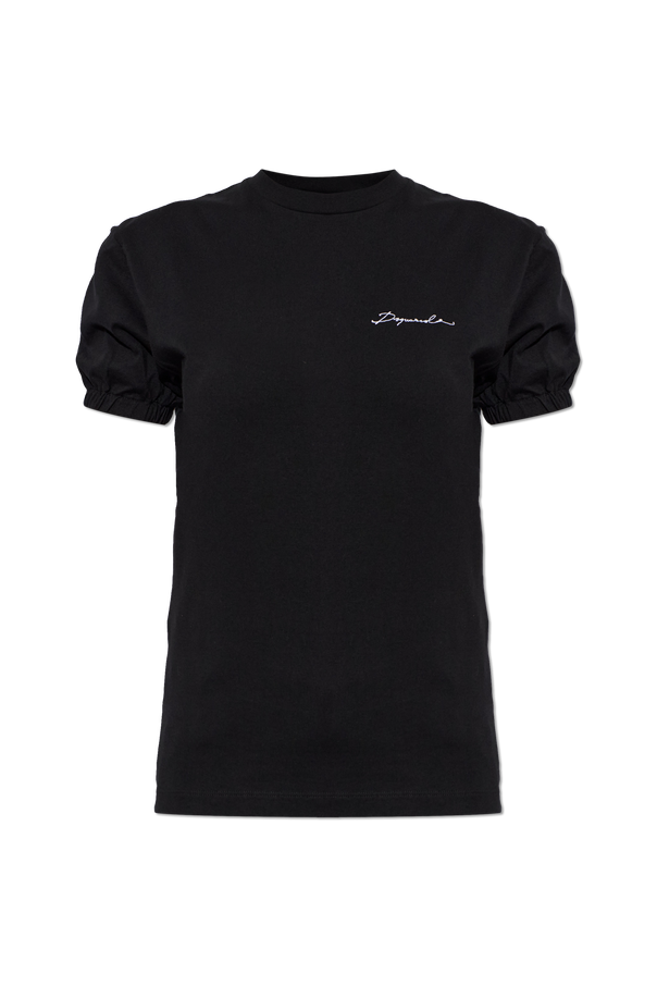 Dsquared2 Cotton T-shirt with puff sleeves