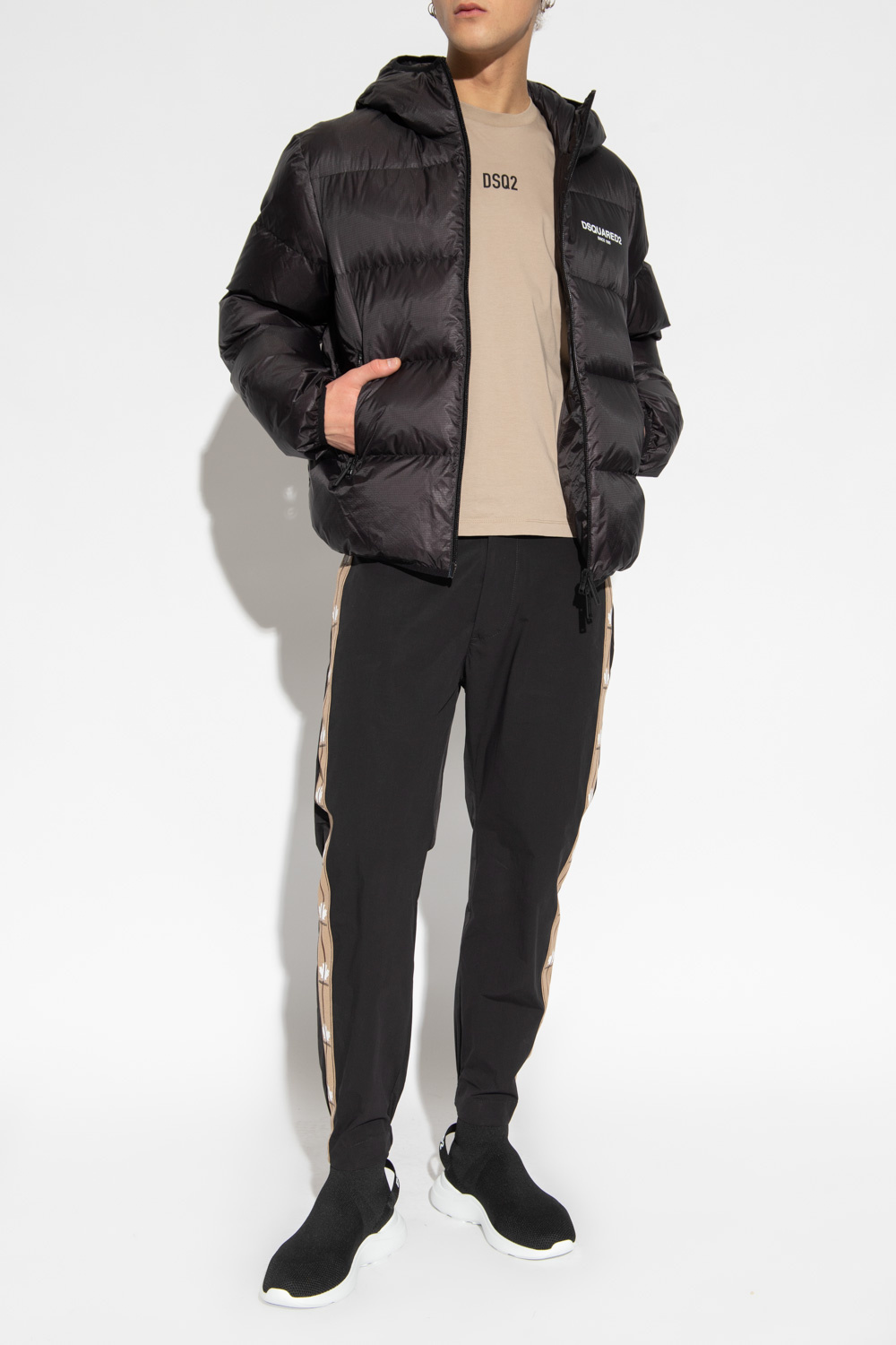 Dsquared2 corduroy hooded down jacket