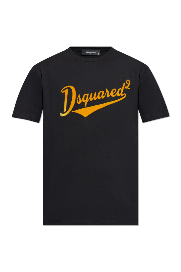 Dsquared2 T-shirt with logo in velvet finish