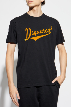 Dsquared2 T-shirt with logo in velvet finish