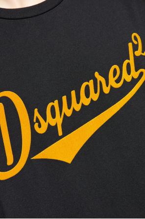 Dsquared2 T-shirt with logo in velvet finish