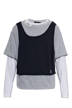T-shirt made from mixed fabrics