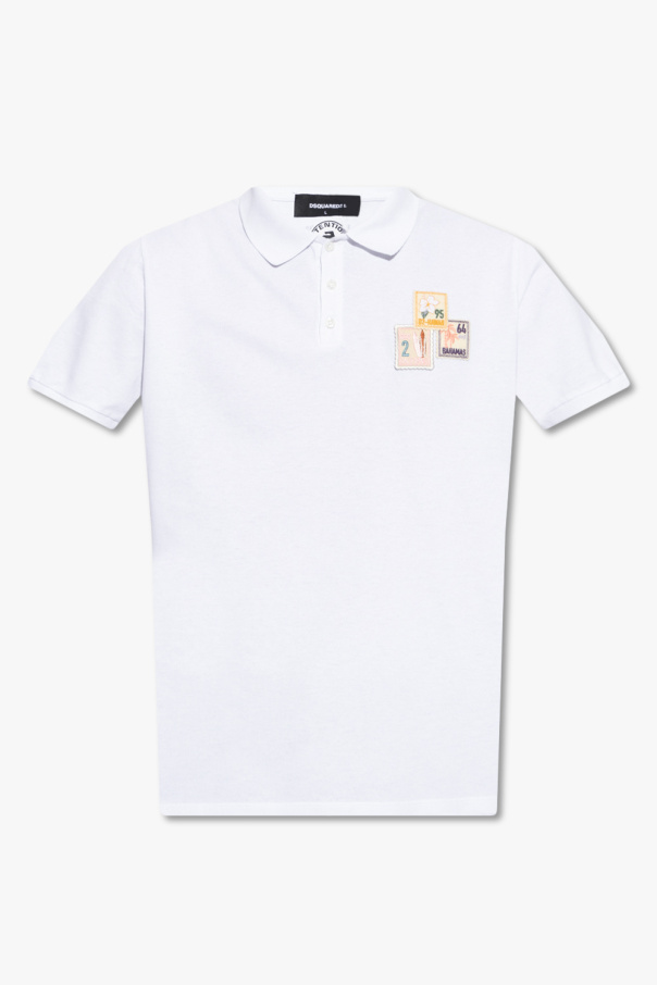 Dsquared2 usb polo Ralph Lauren linen patch pocket overshirt custom regular fit in newport navy