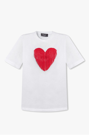 T-shirt with heart motif od Dsquared2