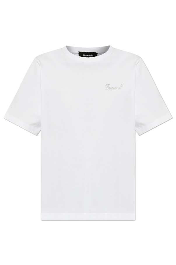 Dsquared2 T-shirt with logo finished with shimmering appliqués