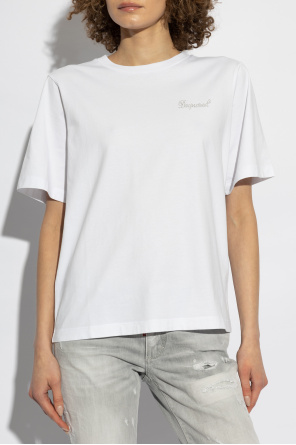 Dsquared2 T-shirt with logo finished with shimmering appliqués