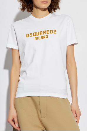 Dsquared2 Camiseta con logo de acabado aterciopelado