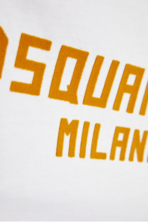 Dsquared2 Camiseta con logo de acabado aterciopelado