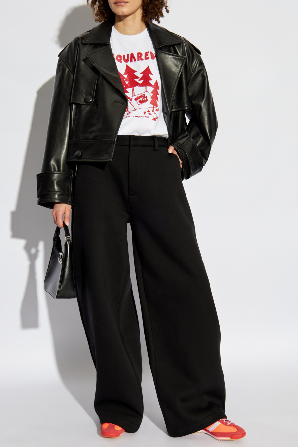 Dsquared2 T-shirt with logo and velvet finish