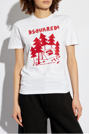 Dsquared2 T-shirt with logo and velvet finish