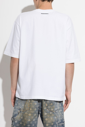 Dsquared2 Bawełniany t-shirt z nadukiem