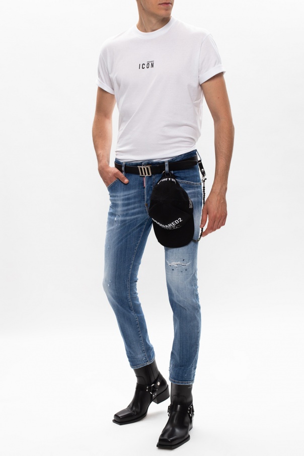 Dsquared2 cropped-printed T-shirt