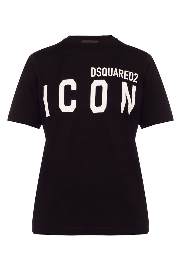 Dsquared2 logo-print cotton shirt - Black