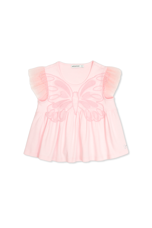 Self Portrait Kids Dress with butterfly motif