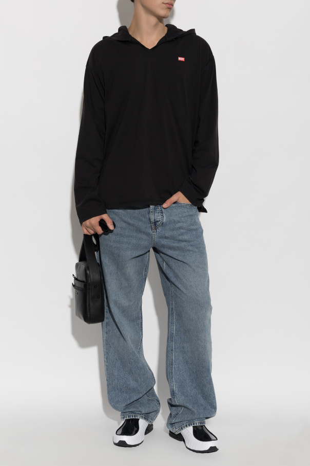 Diesel T-shirt ‘T-BOXT-LS-HOOD-CHECK’