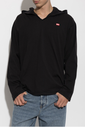 Diesel T-shirt ‘T-BOXT-LS-HOOD-CHECK’