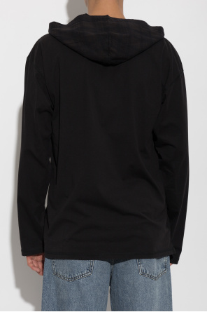 Diesel T-shirt ‘T-BOXT-LS-HOOD-CHECK’