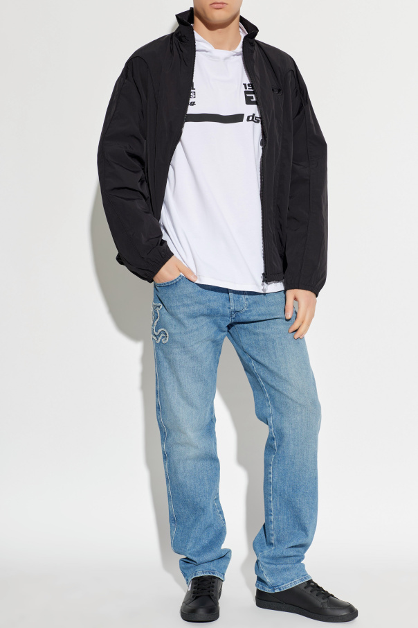 Diesel T-shirt with hood ‘T-BOXT-LS-HOOD-RIB’
