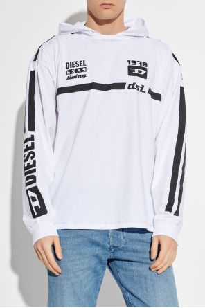 Diesel T-shirt with hood ‘T-BOXT-LS-HOOD-RIB’