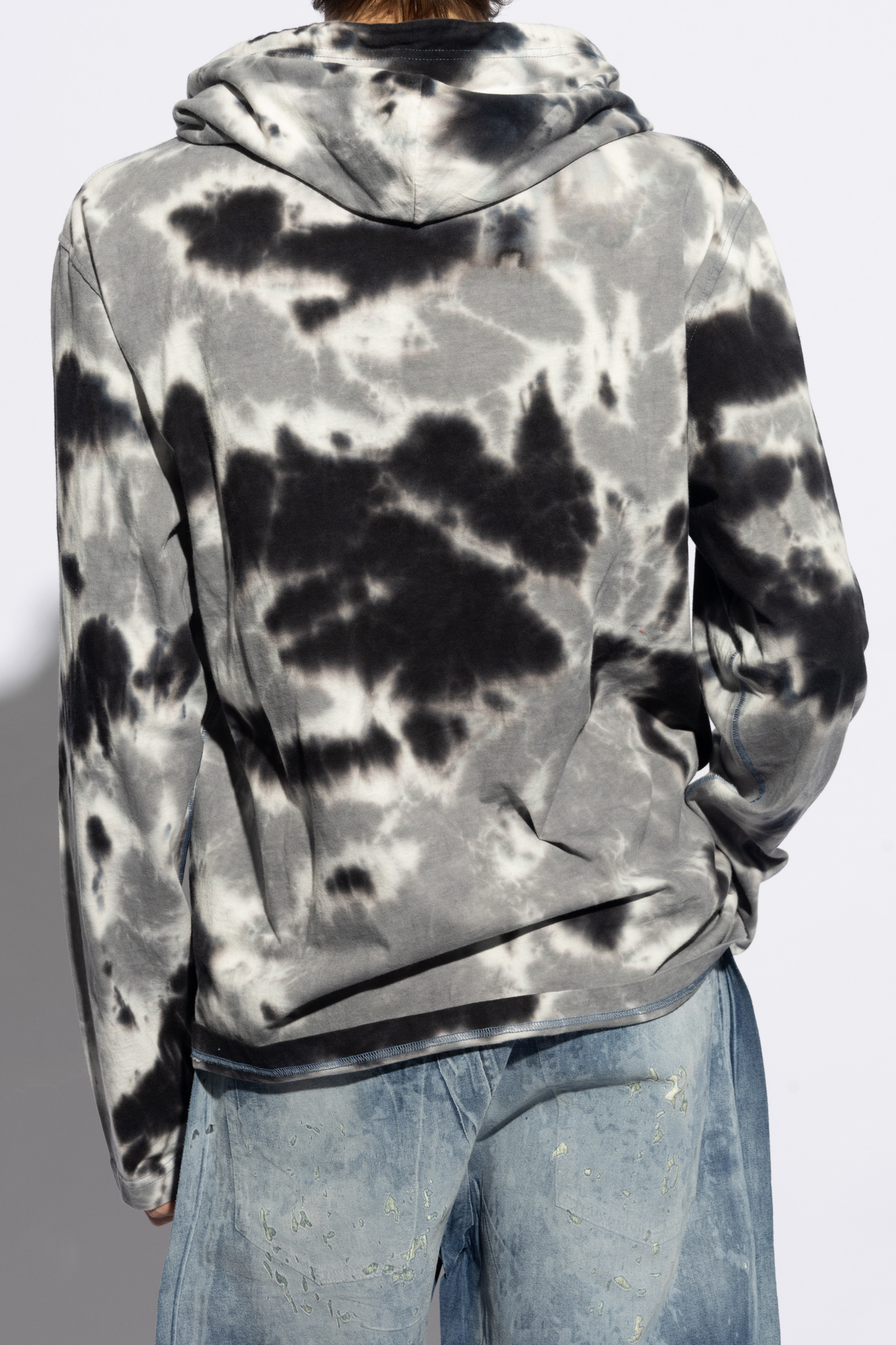 Diesel ‘T-CRANE-LS-HOOD-N1’ T-shirt with tech sleeves