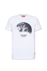 x Damien Hirst T-shirt nera con stampa di teschio