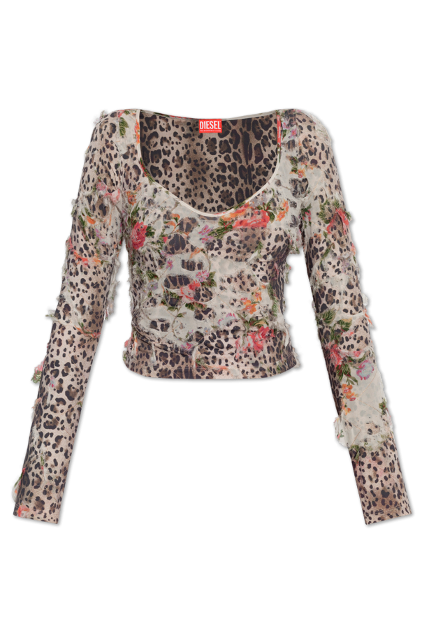 Diesel Top with floral motif T-FLOBIS