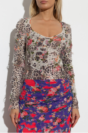 Diesel Top with floral motif T-FLOBIS