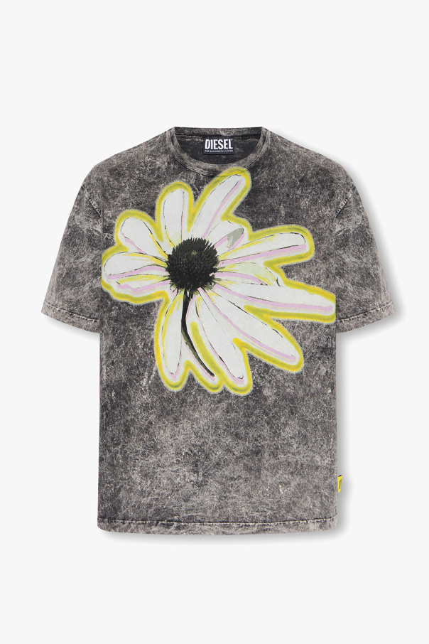 Diesel ‘T-WASH’ T-shirt with floral motif