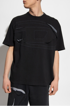 Diesel ‘T-WASH-PEELOVAL’ T-shirt subsidize with logo