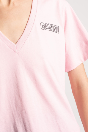 Ganni V-neck T-shirt