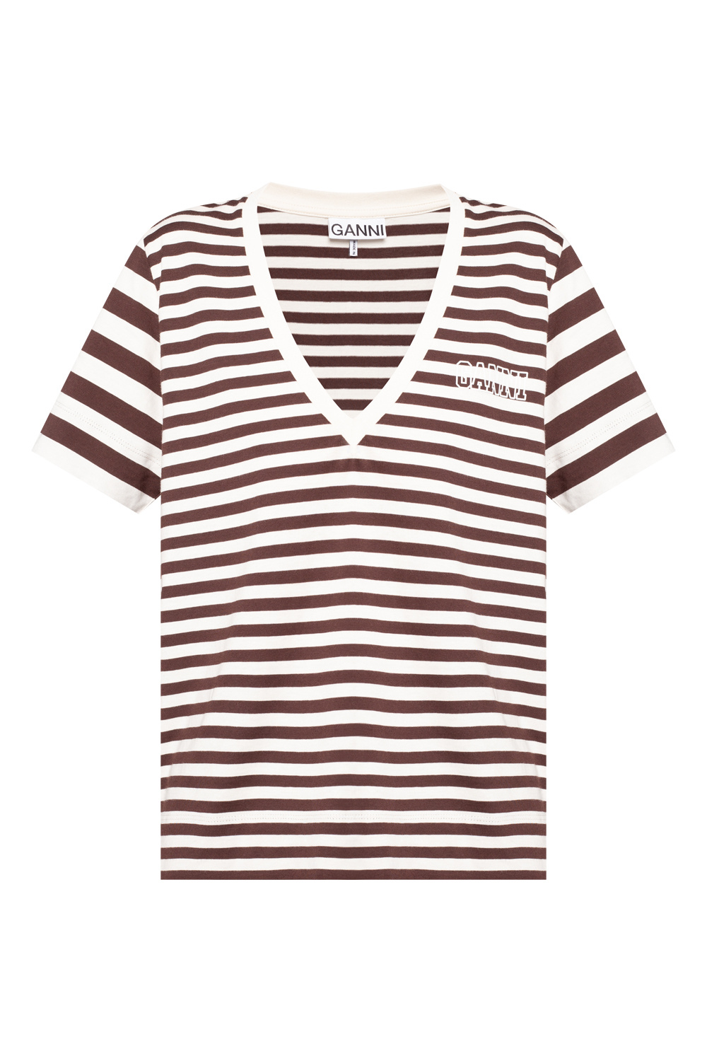 V-neck T-shirt Ganni - EdifactoryShops 
