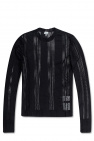 polo sweatshirt with half-zip and logo in black