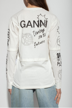Ganni T-shirt with long sleeves