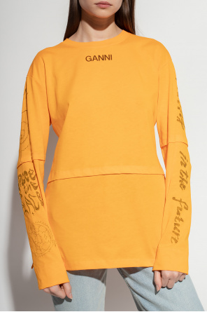 Ganni Comme Des Gar ons Shirt cape-trim long-sleeved shirt