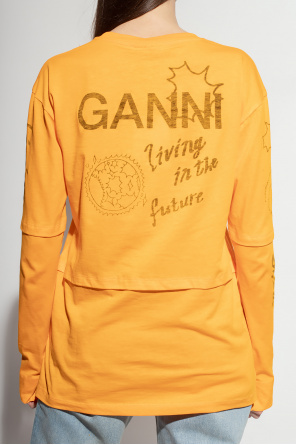 Ganni Comme Des Gar ons Shirt cape-trim long-sleeved shirt