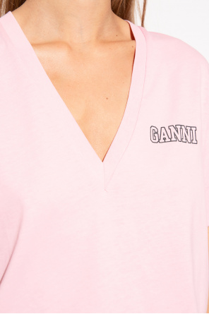 Ganni ox-print organic cotton T-shirt