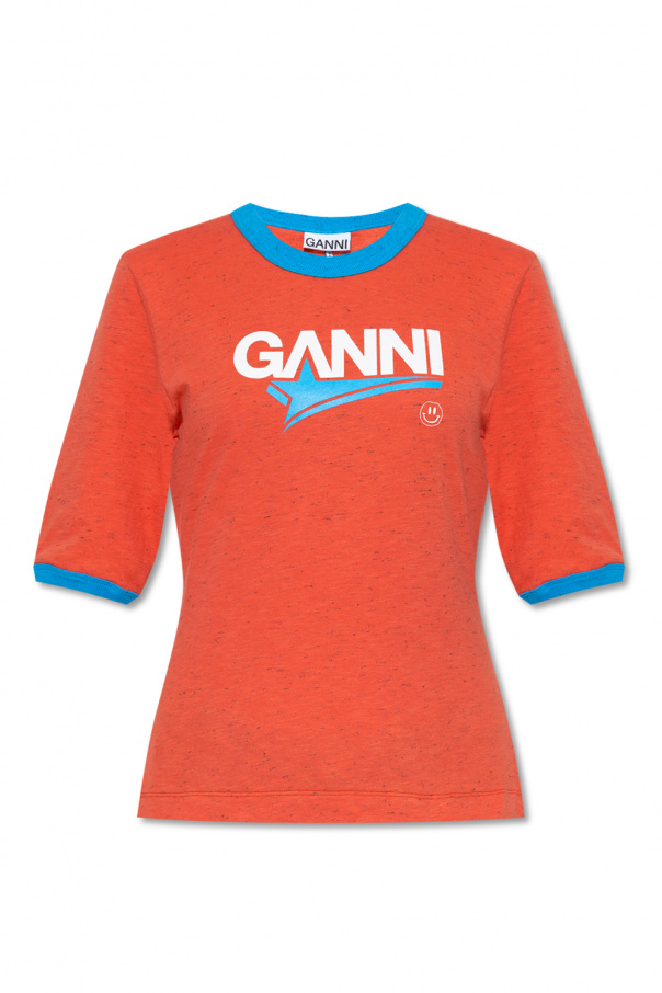 Ganni ETRO embroidered logoT-shirt
