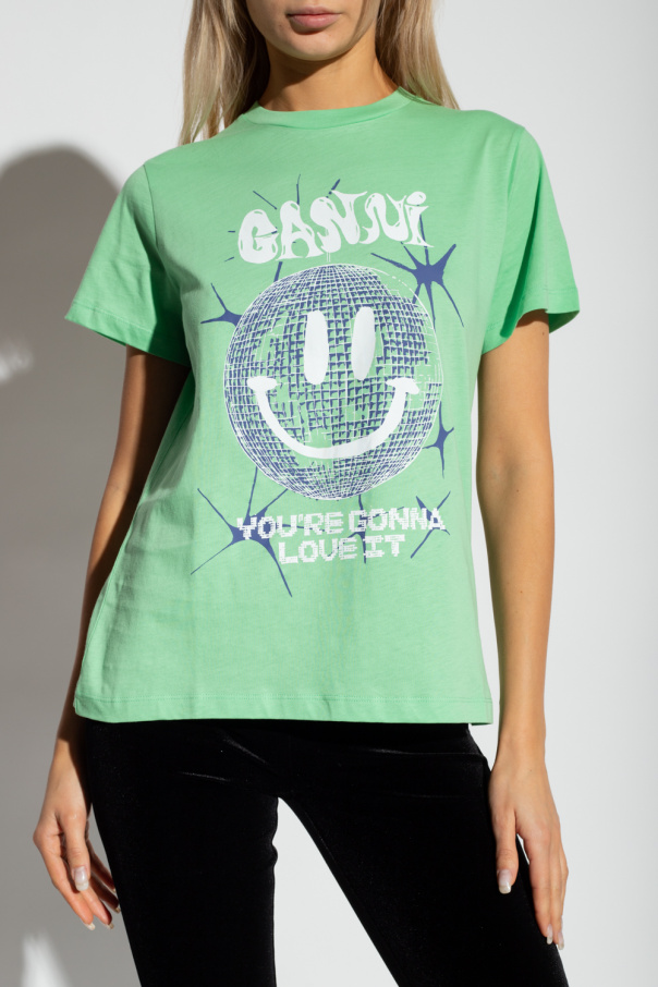 GANNI, You'Re Gonna Love It Graphic-Print Cotton T-Shirt