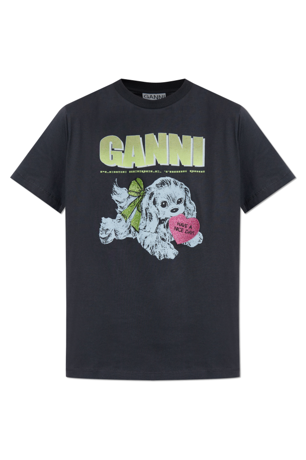 T-shirt with colorful print od Ganni