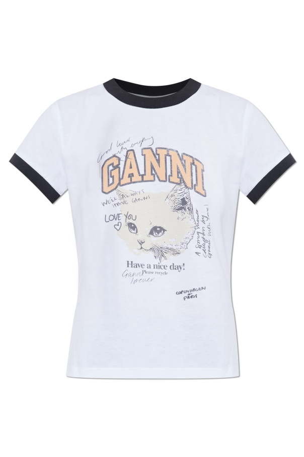 T-shirt with colorful print od Ganni