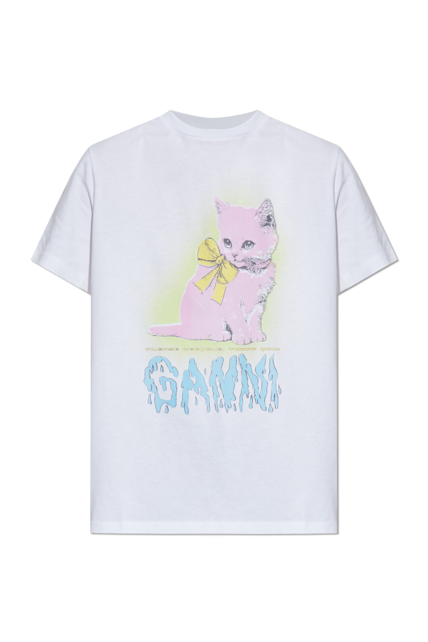 T-shirt with colorful print od Ganni